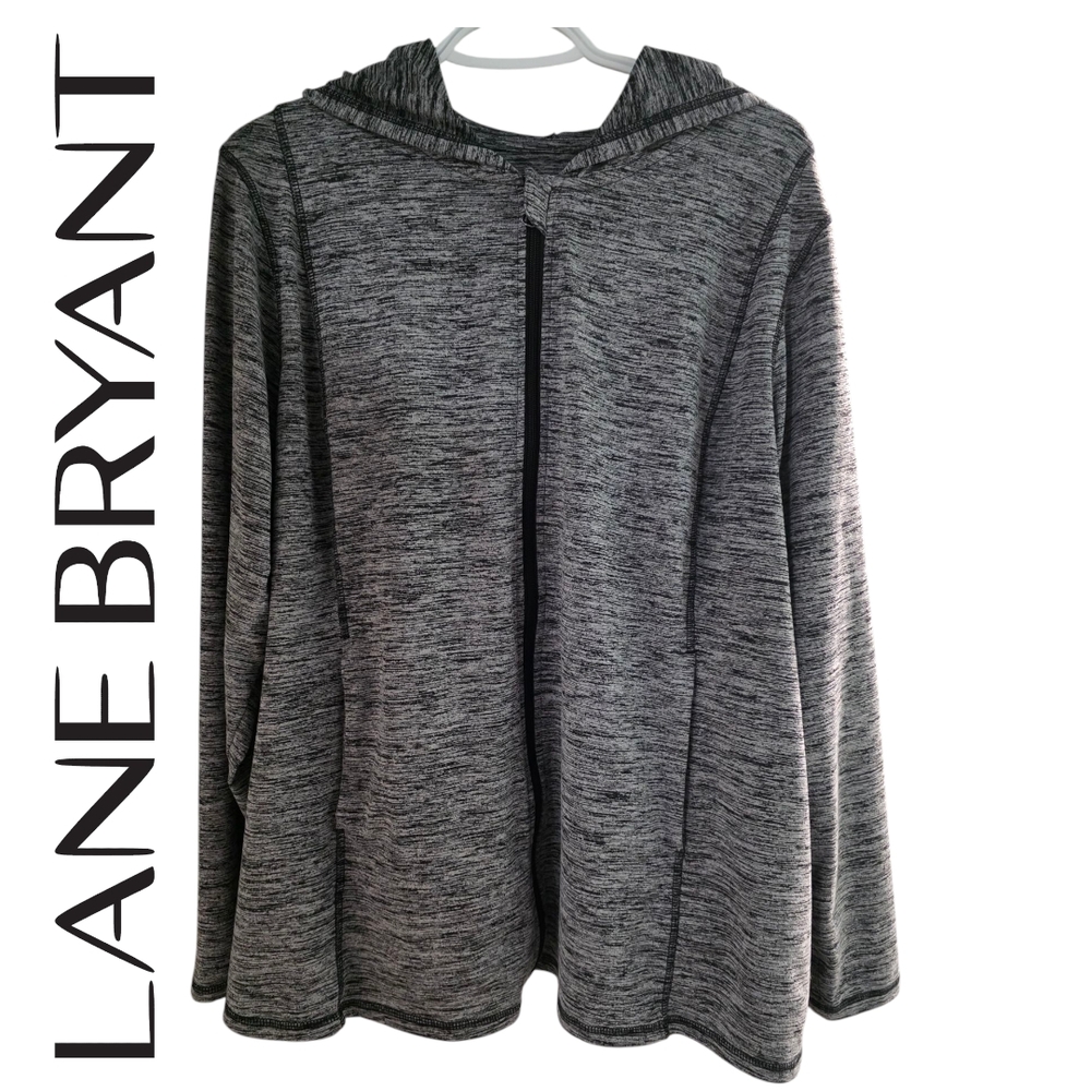 Lane Bryant Heather Grey Hooded Full Zip Active Jacket Plus Size 22/24